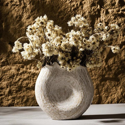 Modern Retro Ceramic Vase │ Boho Irregular Geometric Flower Pots for Pampas Grass - Besontique Home