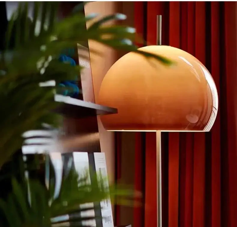 Modern Retro Gradient Orange Glass Floor Lamp – Metal Standing Light - Besontique Home
