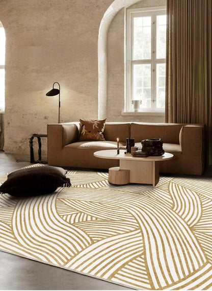 Modern Retro Minimalist Stripe Luxury Carpet │ Decorative Home Large Area Rug - Besontique Home