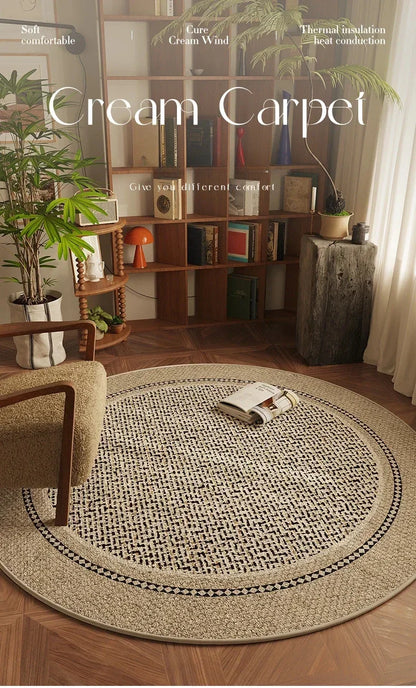 Modern Retro Style Round Non-slip Floor Mat Rug Carpet - Besontique Home