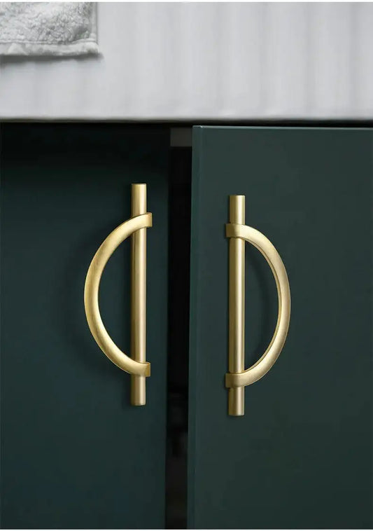 Modern Semi-Circle Shaped Furniture Door Knob │ Luxury Alloy Kitchen Cabinet Handles - Besontique Home
