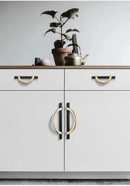 Modern Semi-Circle Shaped Furniture Door Knob │ Luxury Alloy Kitchen Cabinet Handles - Besontique Home