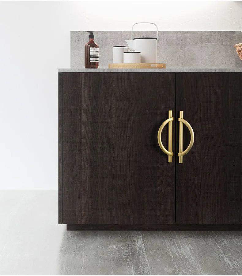 Modern Semi-Circle Shaped Furniture Door Knob │ Luxury Alloy Kitchen Cabinet Handles - Besontique Home