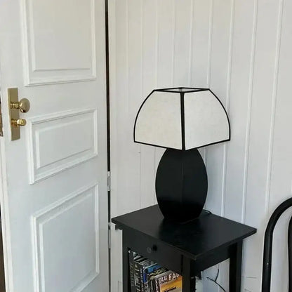 Modern Simple Black White Table Lamp │ Minimalist Living room Bedroom Decor Lighting - Besontique Home