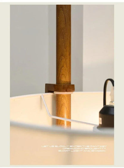 Modern Solid Wood Fabric Shade Floor Lamp │ Nordic LED Home Corner Standing Light - Besontique Home