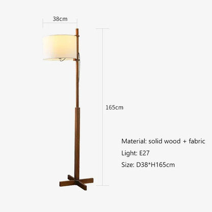 Modern Solid Wood Fabric Shade Floor Lamp │ Nordic LED Home Corner Standing Light - Besontique Home