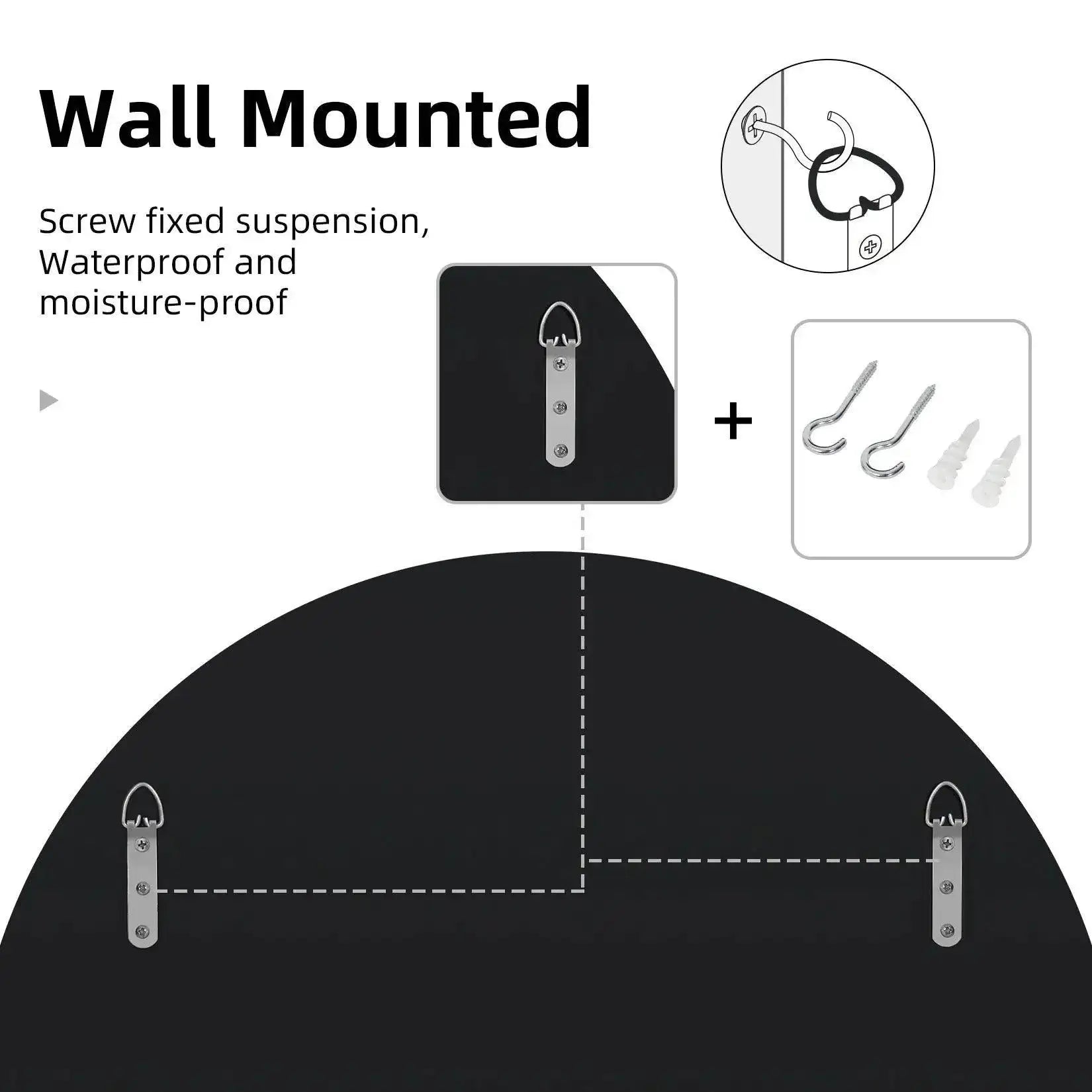 Modern Sunburst Round Wall Mounted Mirror │ Beveled Edge Glass Decorative Wall Hanging Mirror - Besontique Home