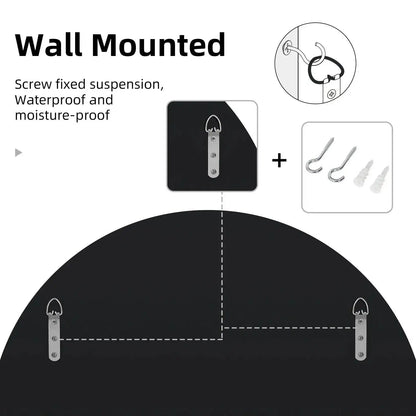 Modern Sunburst Round Wall Mounted Mirror │ Beveled Edge Glass Decorative Wall Hanging Mirror - Besontique Home