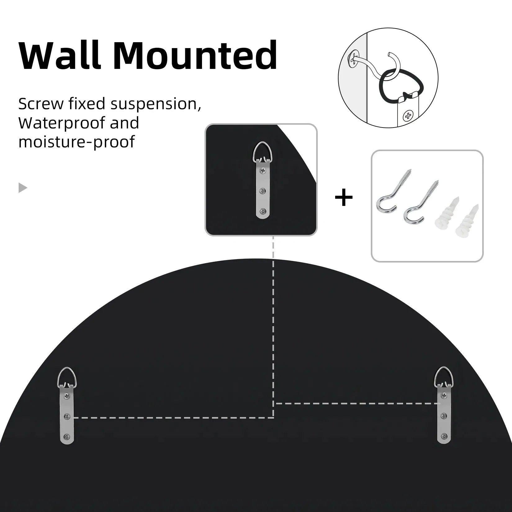 Modern Sunburst Round Wall Mounted Mirror │ Beveled Edge Glass Decorative Wall Hanging Mirror - Besontique Home