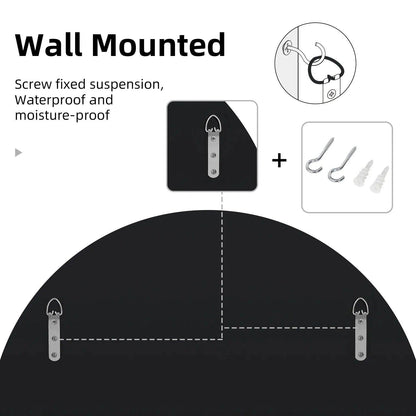 Modern Sunburst Round Wall Mounted Mirror │ Beveled Edge Glass Decorative Wall Hanging Mirror - Besontique Home
