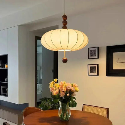 Modern Vintage Cloth Pendant Ceiling Light │ Japandi Retro Chandelier Hanging Lamp - Besontique Home
