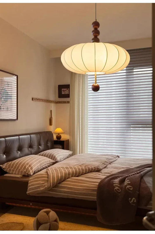 Modern Vintage Cloth Pendant Ceiling Light │ Japandi Retro Chandelier Hanging Lamp - Besontique Home