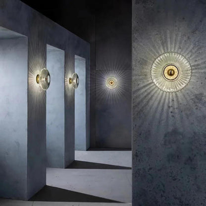 Modern Vintage Glass Wall Lamp Lighting │ Minimal Retro Entryway Hallway Bedside Light - Besontique Home