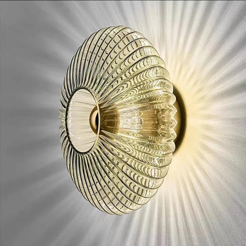 Modern Vintage Glass Wall Lamp Lighting │ Minimal Retro Entryway Hallway Bedside Light - Besontique Home