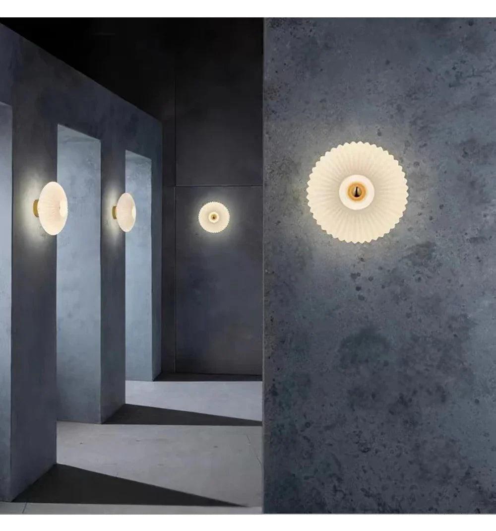 Modern Vintage Glass Wall Lamp Lighting │ Minimal Retro Entryway Hallway Bedside Light - Besontique Home
