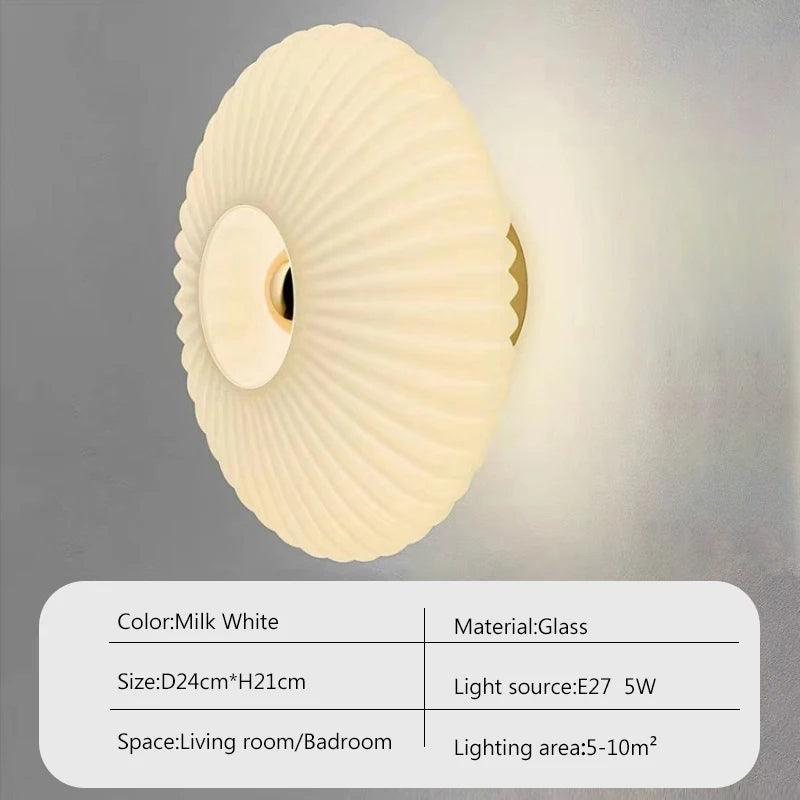 Modern Vintage Glass Wall Lamp Lighting │ Minimal Retro Entryway Hallway Bedside Light - Besontique Home