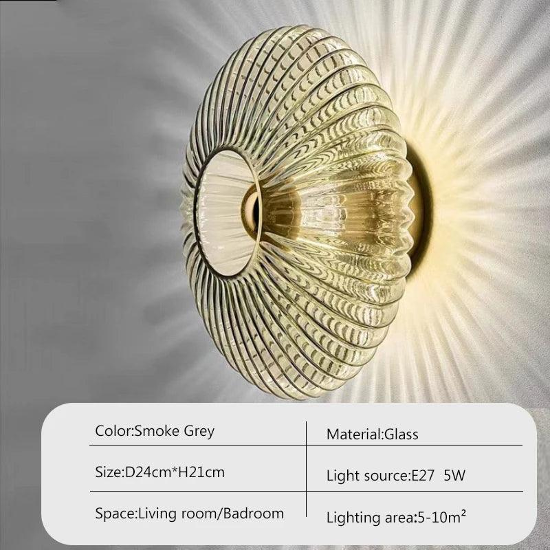 Modern Vintage Glass Wall Lamp Lighting │ Minimal Retro Entryway Hallway Bedside Light - Besontique Home
