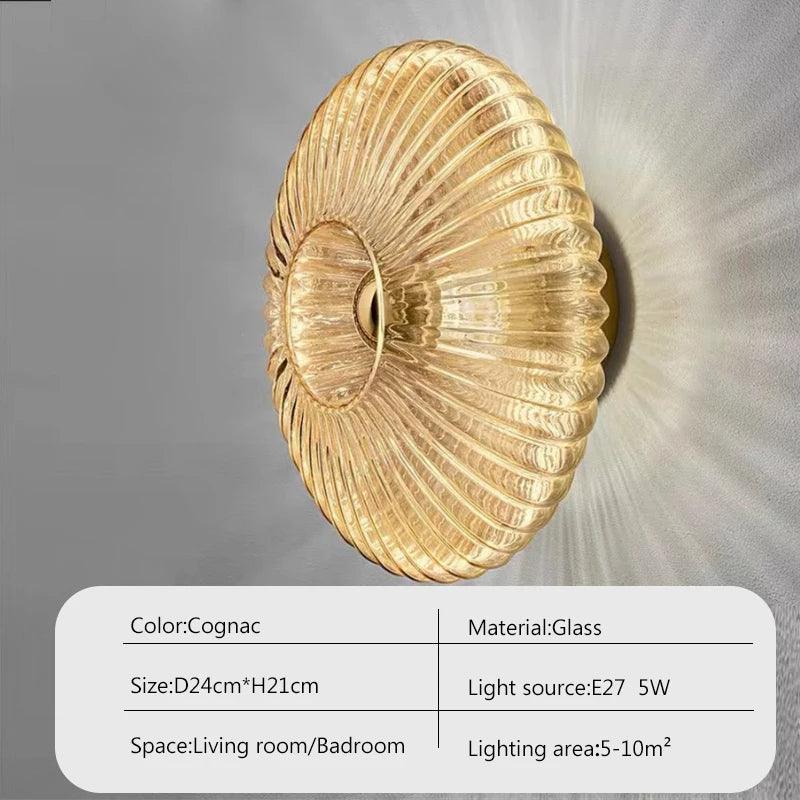 Modern Vintage Glass Wall Lamp Lighting │ Minimal Retro Entryway Hallway Bedside Light - Besontique Home