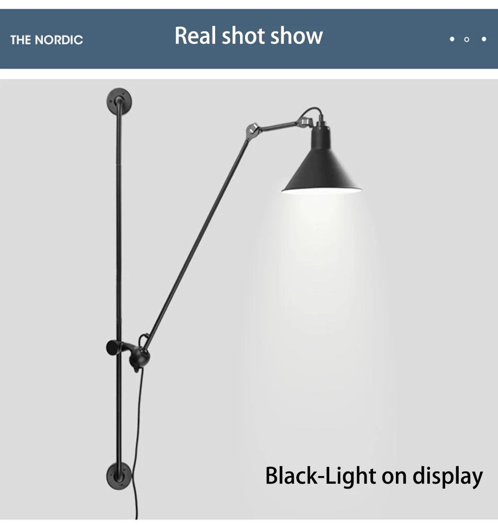 Modern Vintage Swing Arm Wall Lamp │ Nordic Industrial LED Rotating Metal Hanging Light - Besontique Home