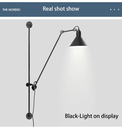 Modern Vintage Swing Arm Wall Lamp │ Nordic Industrial LED Rotating Metal Hanging Light - Besontique Home
