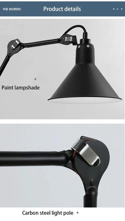 Modern Vintage Swing Arm Wall Lamp │ Nordic Industrial LED Rotating Metal Hanging Light - Besontique Home