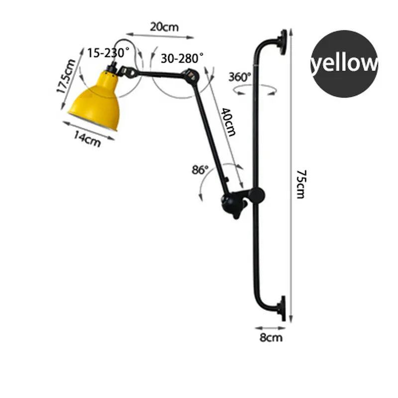 Modern Vintage Swing Arm Wall Lamp │ Nordic Industrial LED Rotating Metal Hanging Light - Besontique Home
