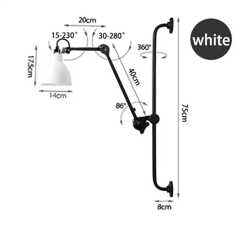 Modern Vintage Swing Arm Wall Lamp │ Nordic Industrial LED Rotating Metal Hanging Light - Besontique Home