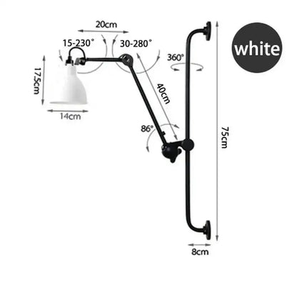 Modern Vintage Swing Arm Wall Lamp │ Nordic Industrial LED Rotating Metal Hanging Light - Besontique Home
