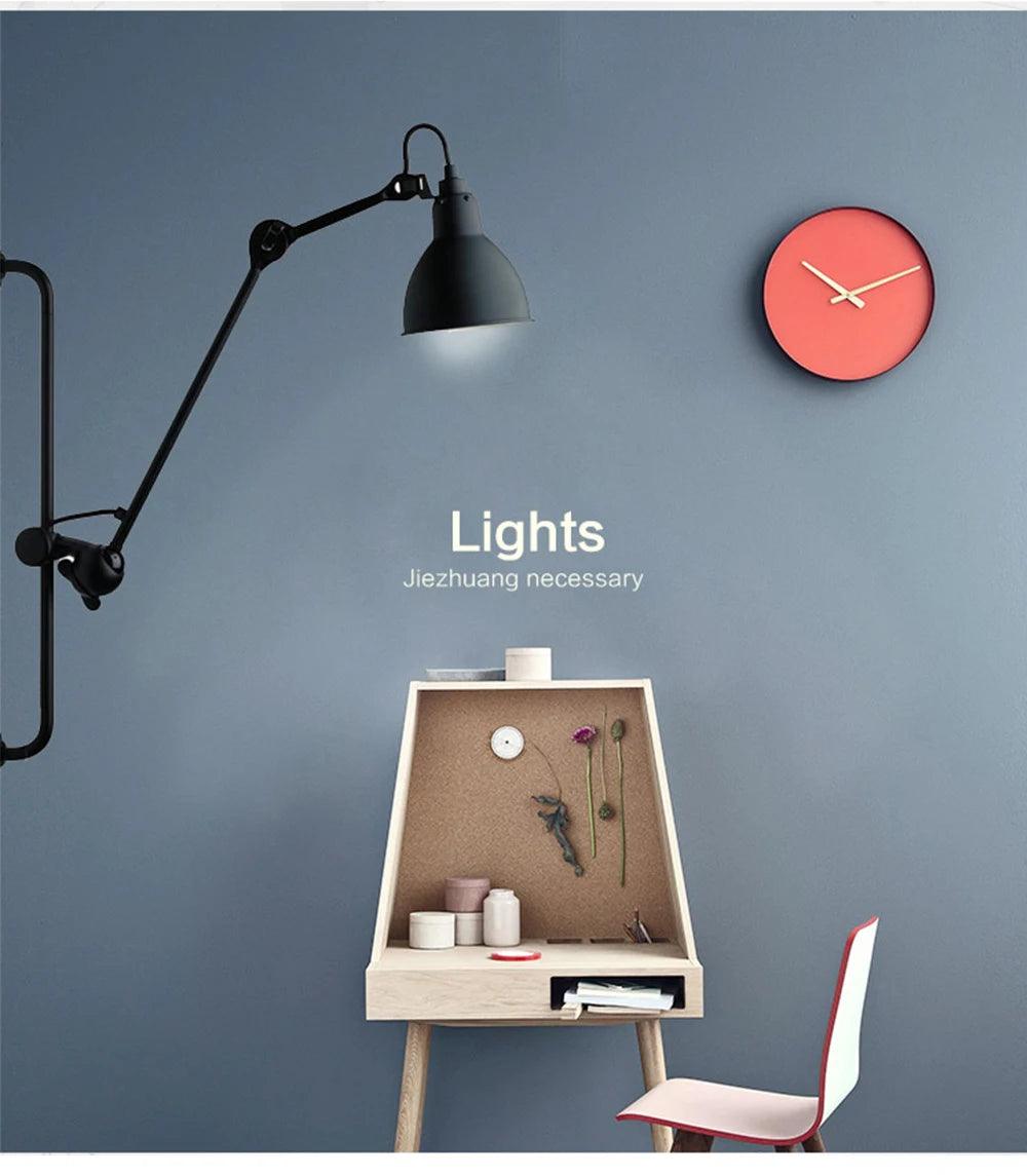 Modern Vintage Swing Arm Wall Lamp │ Nordic Industrial LED Rotating Metal Hanging Light - Besontique Home