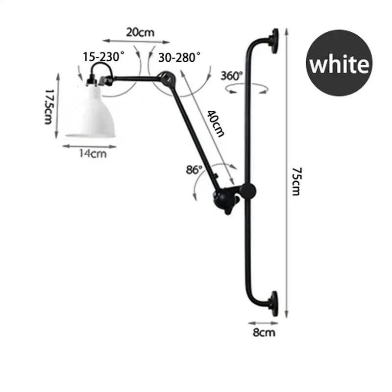 Modern Vintage Swing Arm Wall Lamp │ Nordic Industrial LED Rotating Metal Hanging Light - Besontique Home