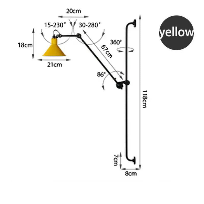 Modern Vintage Swing Arm Wall Lamp │ Nordic Industrial LED Rotating Metal Hanging Light - Besontique Home