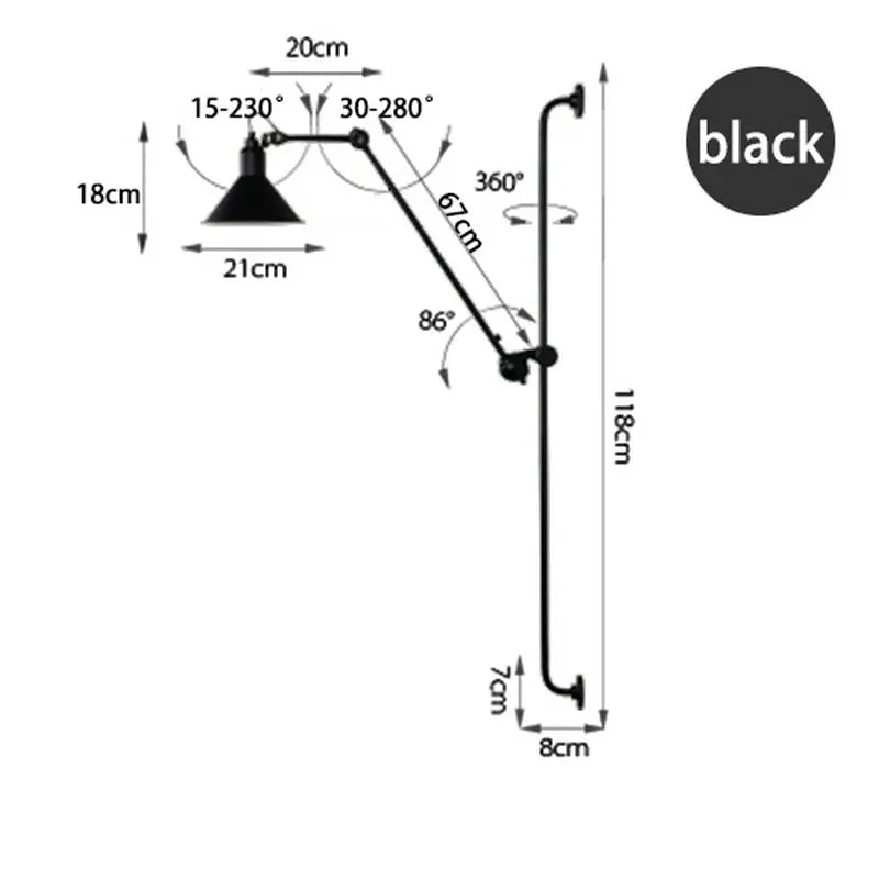Modern Vintage Swing Arm Wall Lamp │ Nordic Industrial LED Rotating Metal Hanging Light - Besontique Home
