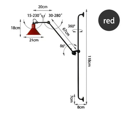Modern Vintage Swing Arm Wall Lamp │ Nordic Industrial LED Rotating Metal Hanging Light - Besontique Home