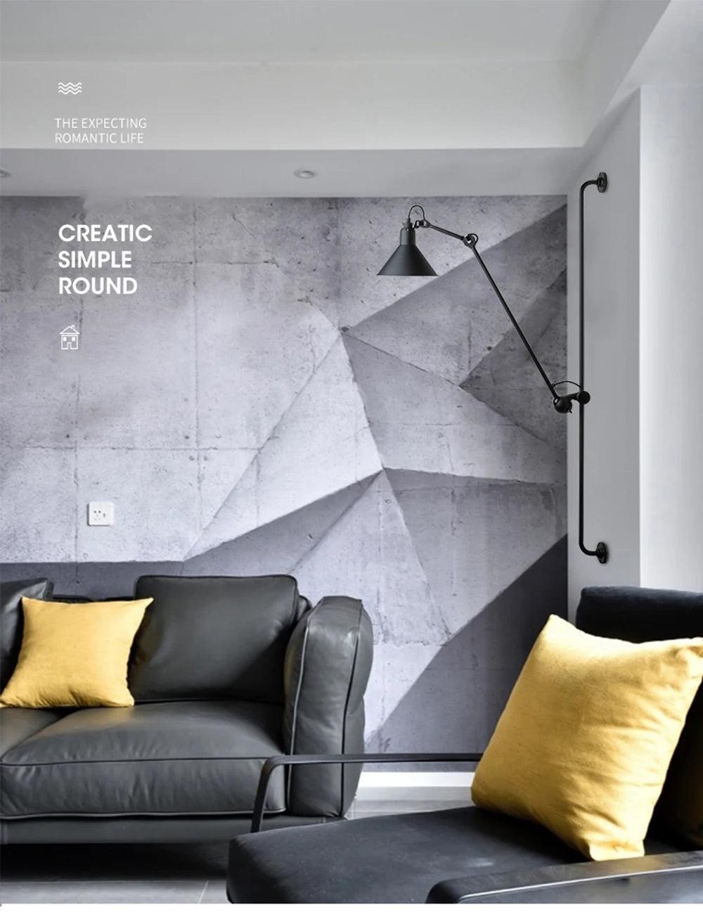 Modern Vintage Swing Arm Wall Lamp │ Nordic Industrial LED Rotating Metal Hanging Light - Besontique Home
