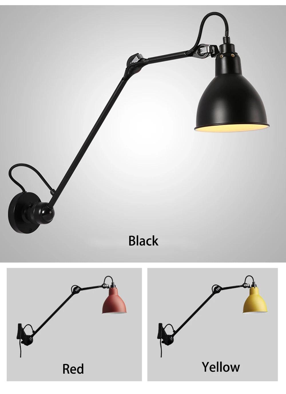 Modern Vintage Swing Arm Wall Lamp │ Nordic Industrial LED Rotating Metal Hanging Light - Besontique Home