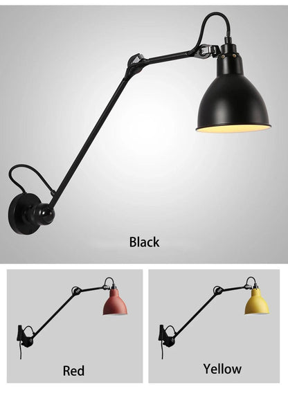 Modern Vintage Swing Arm Wall Lamp │ Nordic Industrial LED Rotating Metal Hanging Light - Besontique Home