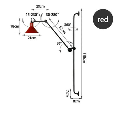 Modern Vintage Swing Arm Wall Lamp │ Nordic Industrial LED Rotating Metal Hanging Light - Besontique Home