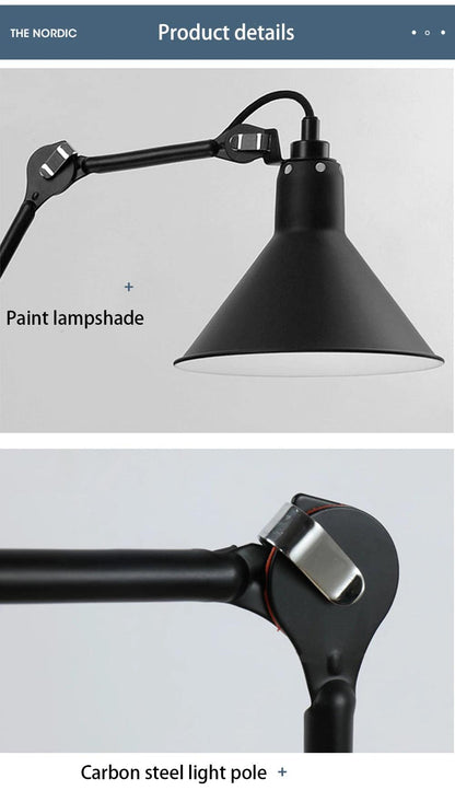 Modern Vintage Swing Arm Wall Lamp │ Nordic Industrial LED Rotating Metal Hanging Light - Besontique Home