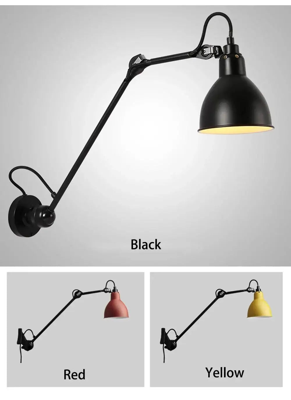 Modern Vintage Swing Arm Wall Lamp │ Nordic Industrial LED Rotating Metal Hanging Light - Besontique Home