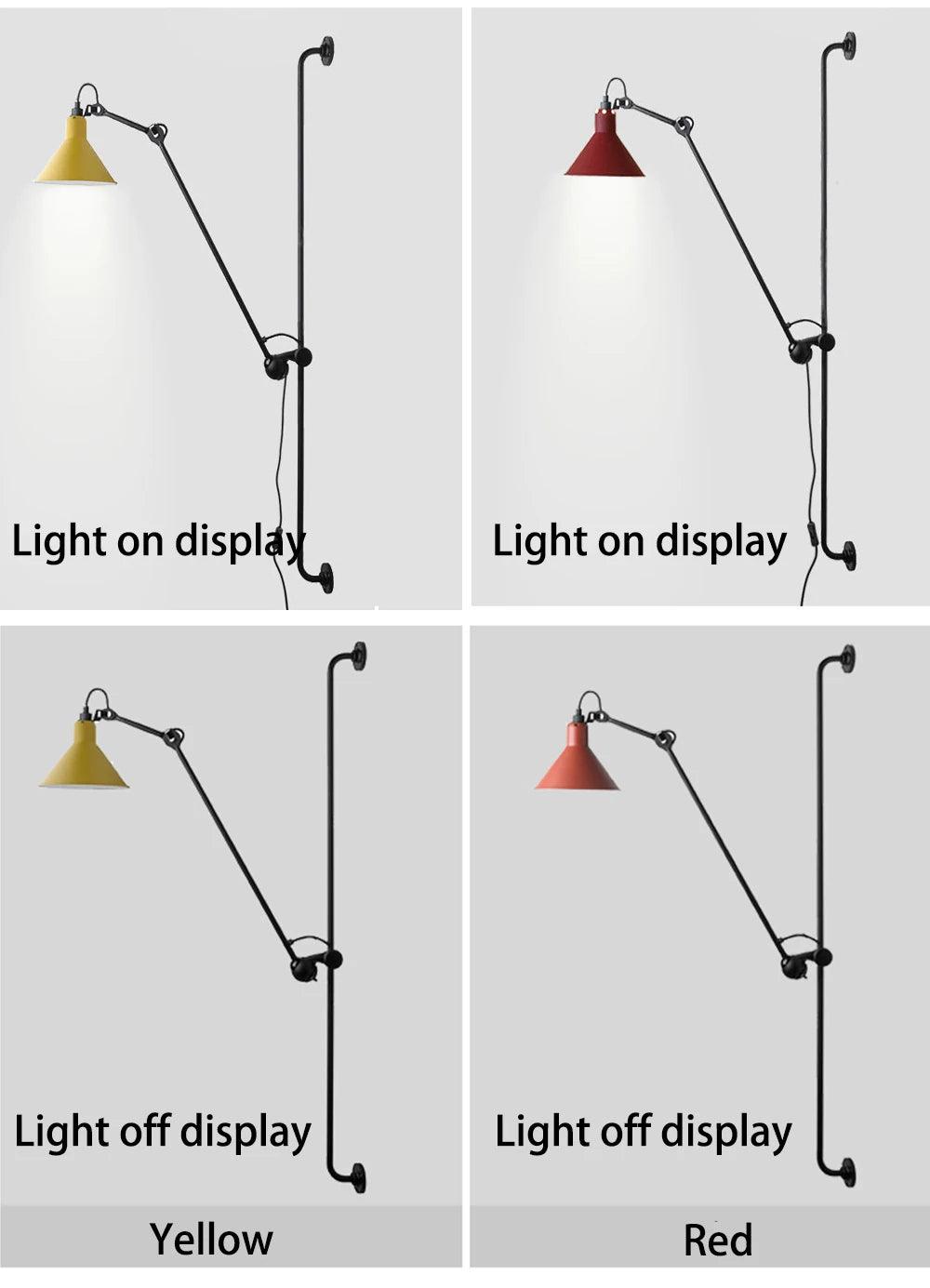 Modern Vintage Swing Arm Wall Lamp │ Nordic Industrial LED Rotating Metal Hanging Light - Besontique Home