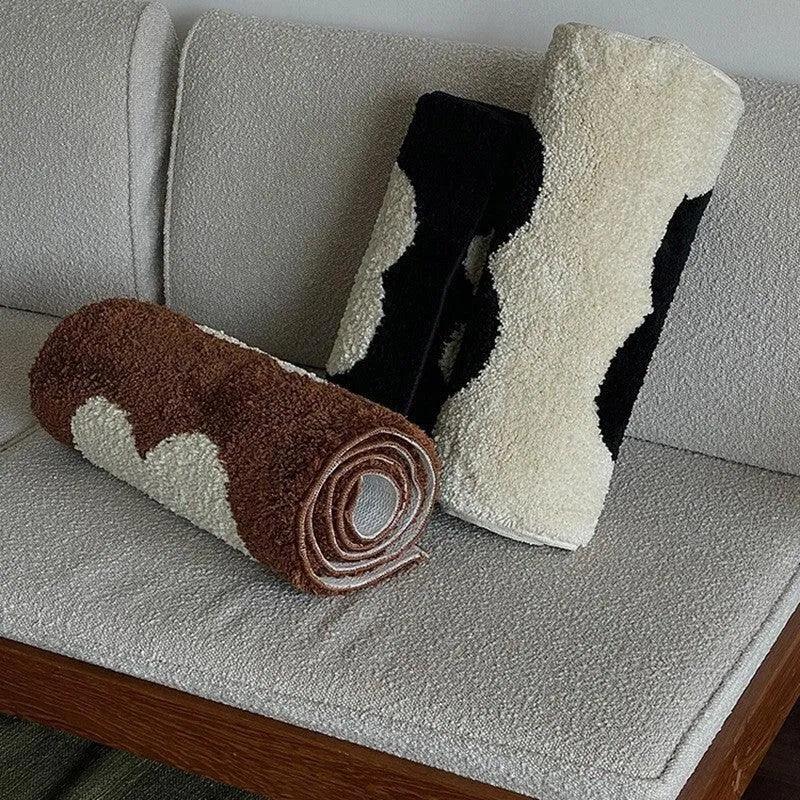 Modern Vintage Tufting Black / White / Brown Geometric Pattern Bedside Rug │ Soft Long Decorative Carpet For Home Decor - Besontique Home