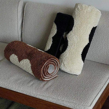 Modern Vintage Tufting Black / White / Brown Geometric Pattern Bedside Rug │ Soft Long Decorative Carpet For Home Decor - Besontique Home