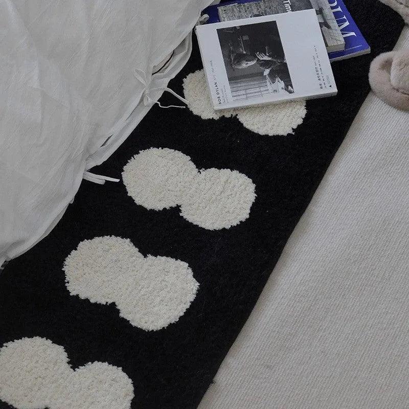 Modern Vintage Tufting Black / White / Brown Geometric Pattern Bedside Rug │ Soft Long Decorative Carpet For Home Decor - Besontique Home