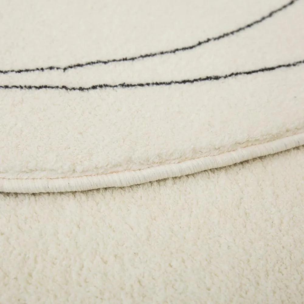 Modern White Irregular Abstract Line Art Rug Carpet - Besontique Home