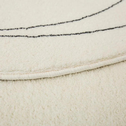 Modern White Irregular Abstract Line Art Rug Carpet - Besontique Home