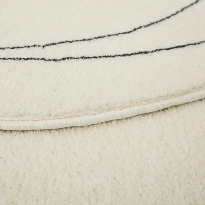 Modern White Irregular Abstract Line Art Rug Carpet - Besontique Home