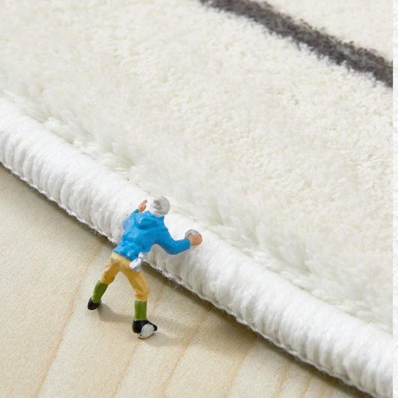 Neutral Color Round Floor Plush Rug │ Minimal Beige Fading Pattern Decorative Carpet │ Simple Large Lounge Mat - Besontique Home