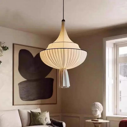 New Classical Retro White Cloth Chandelier Ceiling Light │ Post-modern Chandelier Hanging Lamp - Besontique Home