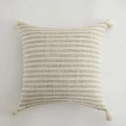 Nordic Beige Khaki Plaid Striped Cushion Cover │ Minimal Home Throw Pillow Covers - Besontique Home