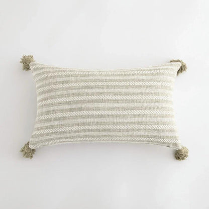 Nordic Beige Khaki Plaid Striped Cushion Cover │ Minimal Home Throw Pillow Covers - Besontique Home